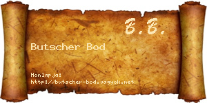 Butscher Bod névjegykártya
